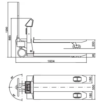 Transpalette peseur ATEX, portée max. 2500 kg, précision depuis 200 g
