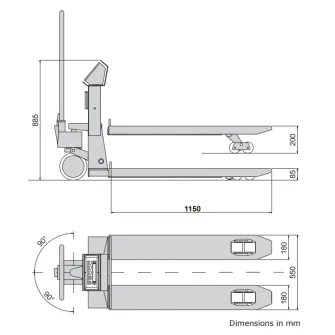 Transpalette peseur ATEX, portée max. 2 t, précision depuis 200 g