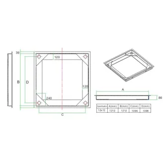 Cadre de fosse 1200x1200 mm 2