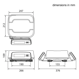 Balance étanche homologuée IP69K, 3/6 kg, 1/2g, 247x212 mm