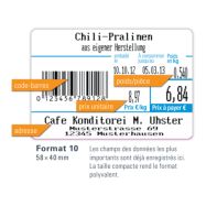 Etiquettes CAS CL5200N Standard format 10, 58x40 mm, 940 étiquettes/rouleau