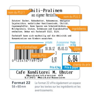 Etiquettes CAS CL5200N Standard format 10, 58x40 mm, 940 étiquettes/rouleau