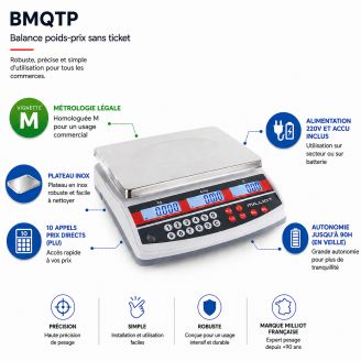 Balance commerce bi-échelon BMQTP-3/6 2