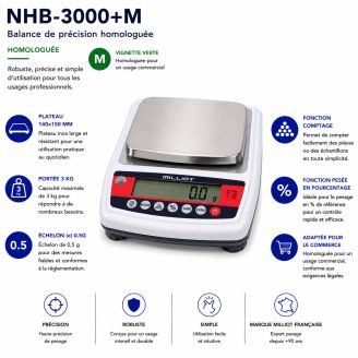 Balance de précision homologuée NHB-3000+M 2