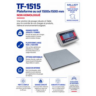 Plateforme au sol 1500x1500 mm TF-1515
