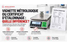 Vignette métrologique ou certificat d'étalonnage : quelle différence pour votre balance professionnelle ?